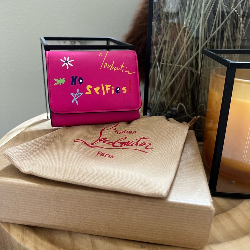 Christian Louboutin Vibrant Pink 'No Selfies' Wallet